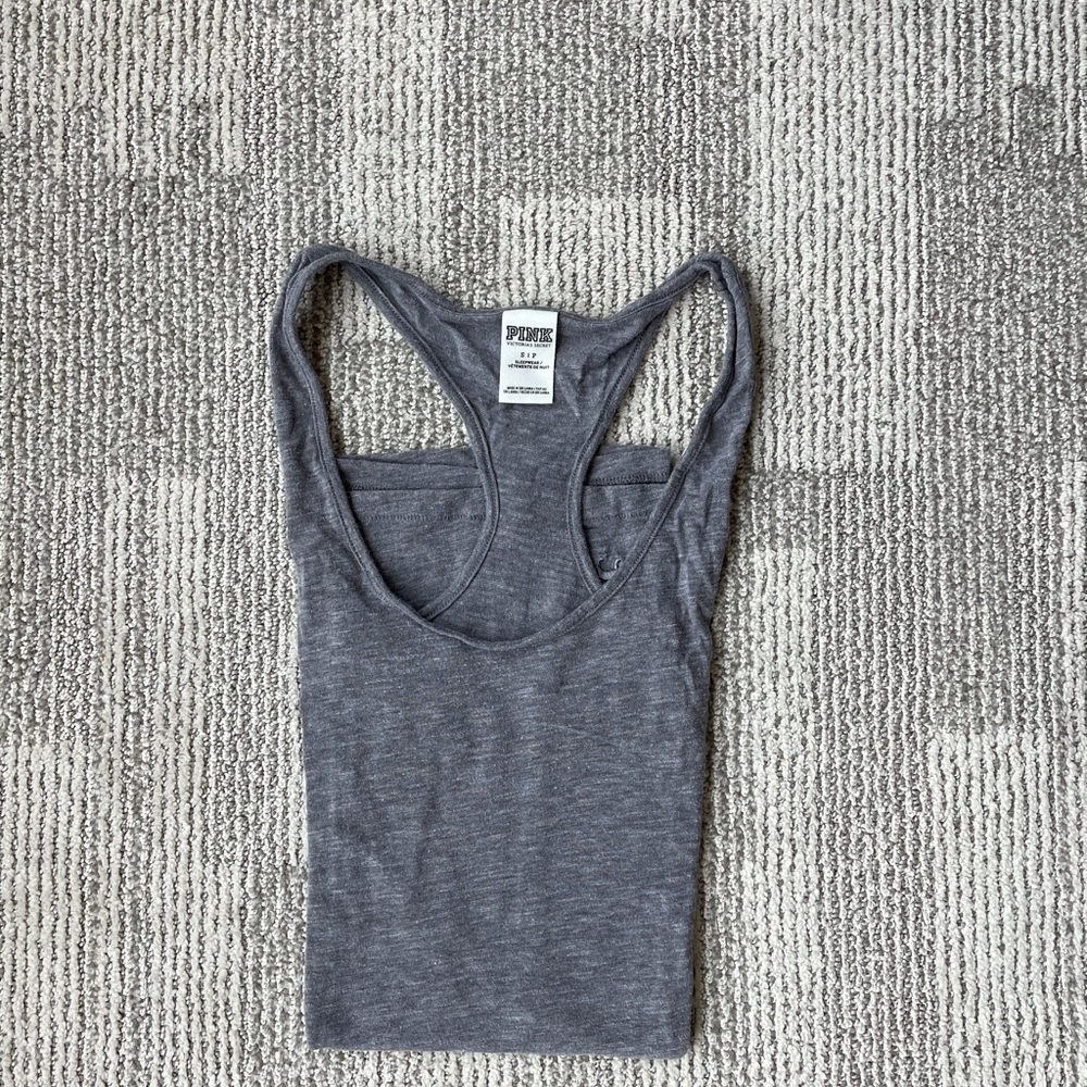 Pink by Victoria secret grey razor back tank top